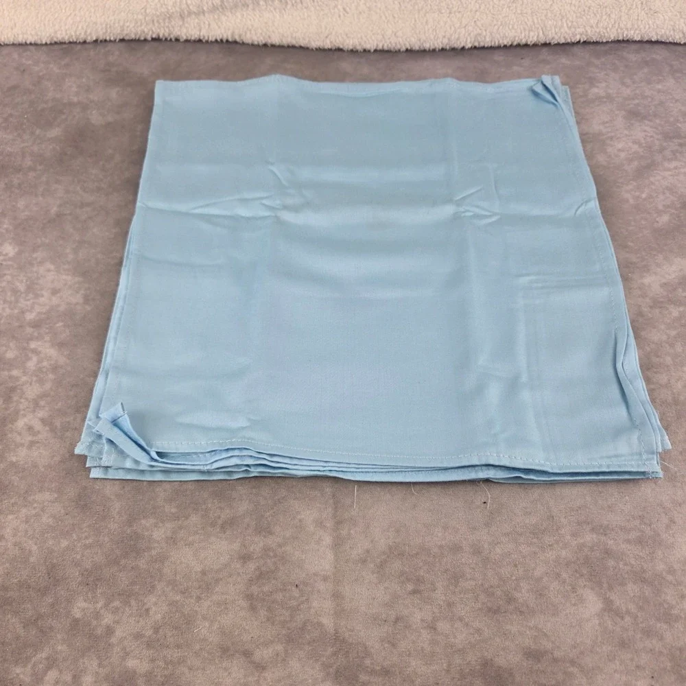 BurrHomes 12 Pack Light Blue 100% Cotton Cloth Dinner Napkins 14x14 Square Linen